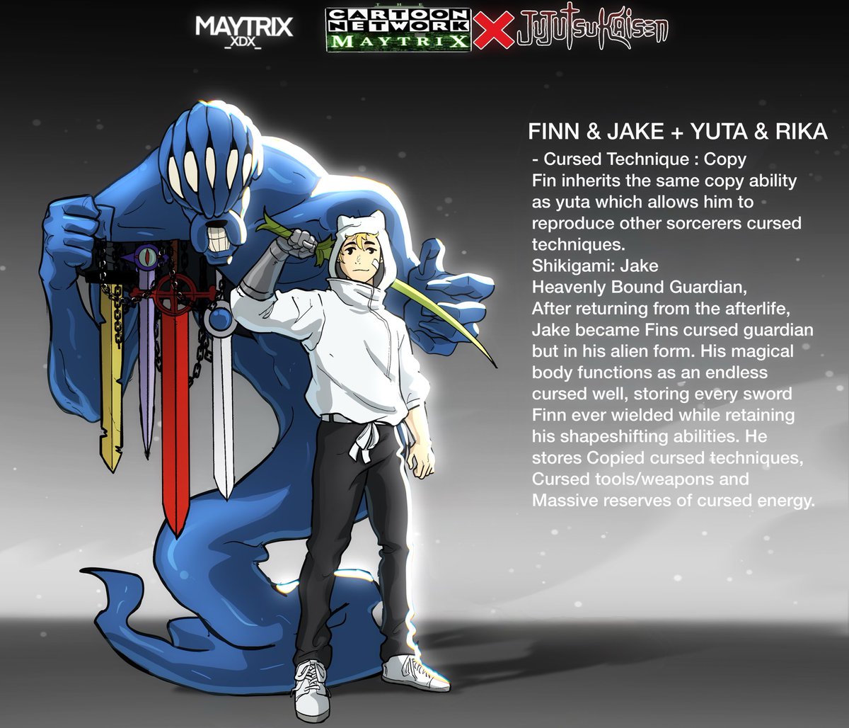 MaytrixXdx's tweet photo. Cataloging Cartoon Network Maytrix
Characters: Finn &amp; Jake as Yuta &amp; Rika 
#JujutsuKaisen #CartoonNetwork https://t.co/jsZPOPZLtT