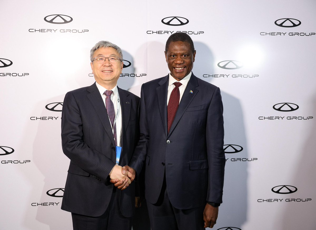 PMashatile's tweet photo. Government welcomes Chery’s presence in Rosslyn precisely because it offers the possibility for industrialisation to be rooted in local communities, for jobs to be created where they are most needed, and for young South Africans to see themselves not only as workers but as owners, innovators, and leaders in the automotive sector. 

This factory is therefore a beacon of hope, skills and future opportunities for the youth of Mabopane, Soshanguve, Ga-Rankuwa and Hammanskraal!

I believe that this investment will also reinforce the social fabric through the co-operation of organised labour, local suppliers and township entrepreneurs in one value chain.

#CheryFactorySA
#InvestInSA
#AutomotiveIndustry 
#Chery
#ANationAtWork
#PaulMashatile
