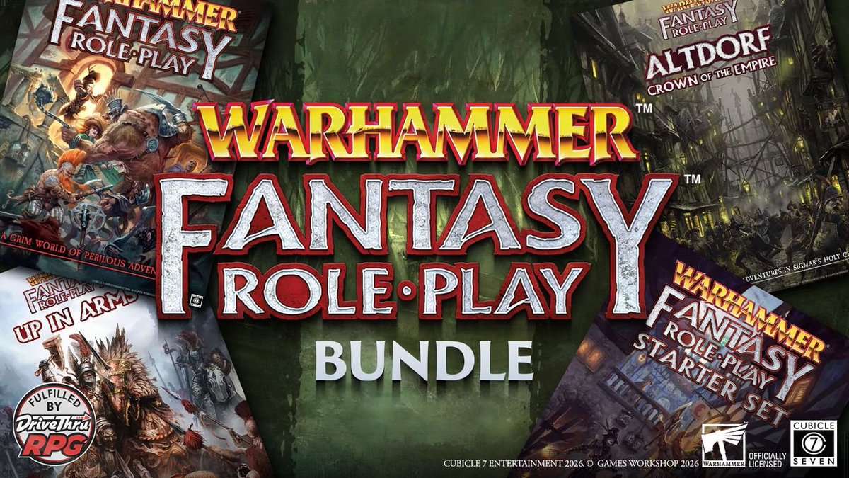 Tabletop_Deals's tweet photo. Warhammer Fantasy Roleplay is my favourite TTRPG of all time.

Check out the 4th edition cheap through this awesome bundle over at Fanatical.

4e goes back to the original D100 system and is the closest to the vibe of the original.

#ad https://t.co/ZjhyVgFxsa

#WHFRP #WFRP https://t.co/e0AZqRn7qc