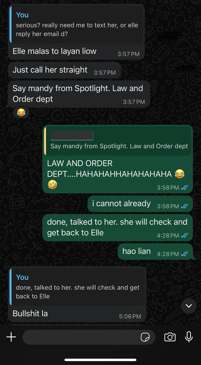 Mandylwx's tweet photo. apparently I work in Spotlight’s Law &amp; Order Department now
got sent to explain a contract, made a call, &amp; somehow everything…got sorted out
the department is fictional, the contract approval, however, was very real
I accidentally lived up to a department that doesn’t even exist https://t.co/fWAHR45LqN