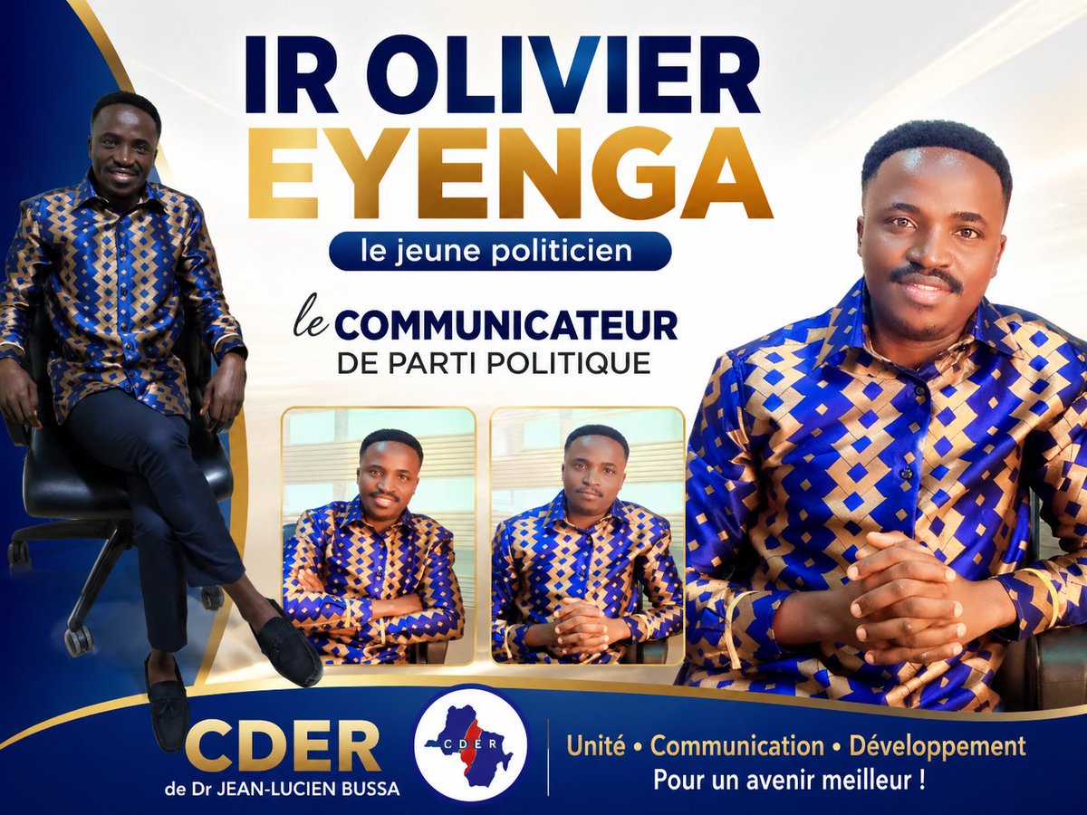 OEyenga81664's tweet photo. #RDC @IR_OLIVIEREYENGA un jeune passionné par la politique, le communicateur actif du parti politique #CDER de #DrJEAN_LUCIEN_BUSSA le Congo de demain Est entre les mains✋ de jeunes qui réfléchissent mieux pour la transformation de la République, #topCongo #Rtnc #France24 #RDC https://t.co/zbRRmQTCzn