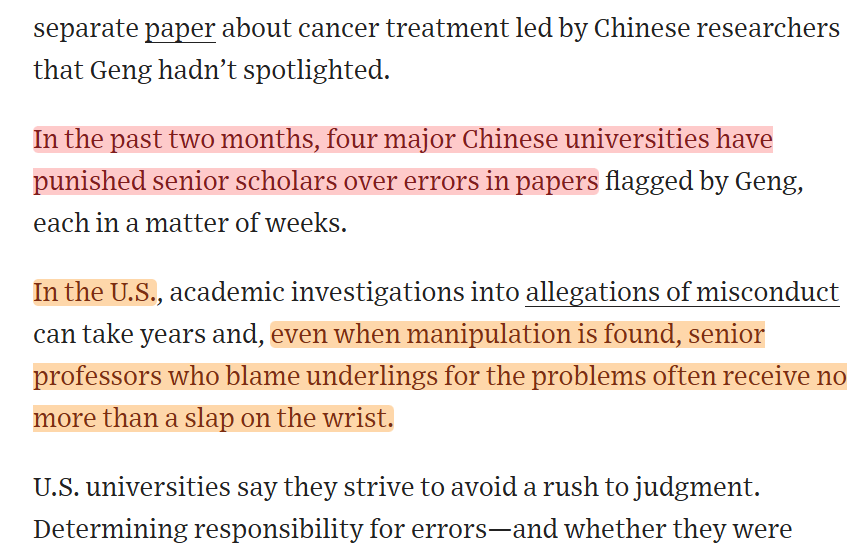 cremieuxrecueil's tweet photo. This is part of why China is going to lap America in biopharmaceutical research:

Americans will work on hypotheses that are fundamentally wrong but have appeared to be supported due to fraud

In China, they will find the frauds and you'll never hear from them again

As we should https://t.co/ytYlUaLCPD