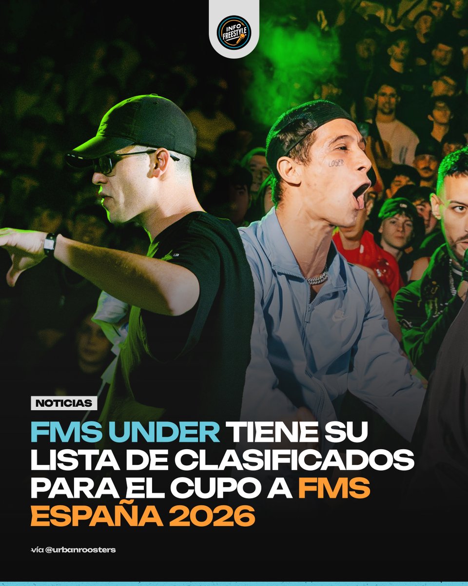 InfoFreestyle2's tweet photo. ¡El UNDERGROUND en FMS ESPAÑA 🇪🇸! 🔼

La FMS Under de España 🇪🇸 vuelve este Sábado 10 de Julio con el cupo clasificatorio a la liga nacional. 🔥

- BELICO
- IBAN
- TUKO
- DULANTO
- MR AARON
- BOHEMIA
- SEGRELLES
- VITI
- PITU DOOD
- SUKI
- Pre-FMS Under (un día antes)
- Pre-FMS Under (un día antes)

La batalla final será entre cuatro freestylers y no tendrá resultado. La comunidad votará quién de los 4 finalistas sube a la liga. 👀

#FMSEspaña 🇪🇸