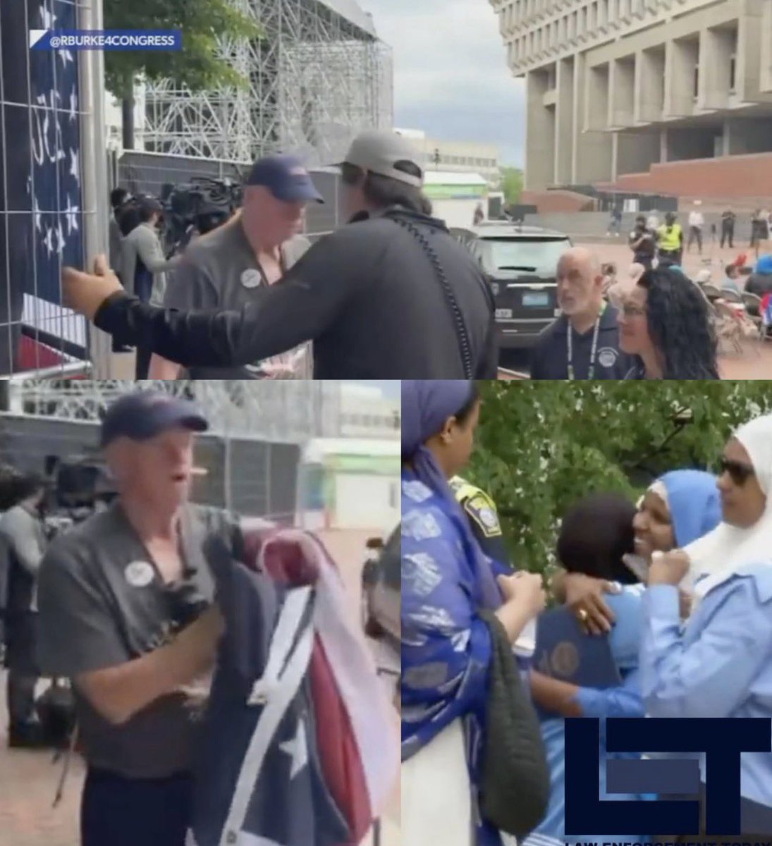 nettermike's tweet photo. Congressional candidate Rob Burke forced to remove his American flag at Boston City Hall Plaza!!

While Mayor Michelle Wu's office proudly raised the Somali flag (with an official proclamation for Somali Flag Raising Day), officials made Burke take down his 250th anniversary American flag.  Happy 4th of July, America - right?!?!

They even replaced the spot with a trash barrel.

This happened right in the middle of America's 250th celebrations. Prioritizing a foreign flag over Old Glory? 

Unbelievable double standard wouldn’t you say? And a slap in the face to Americans?