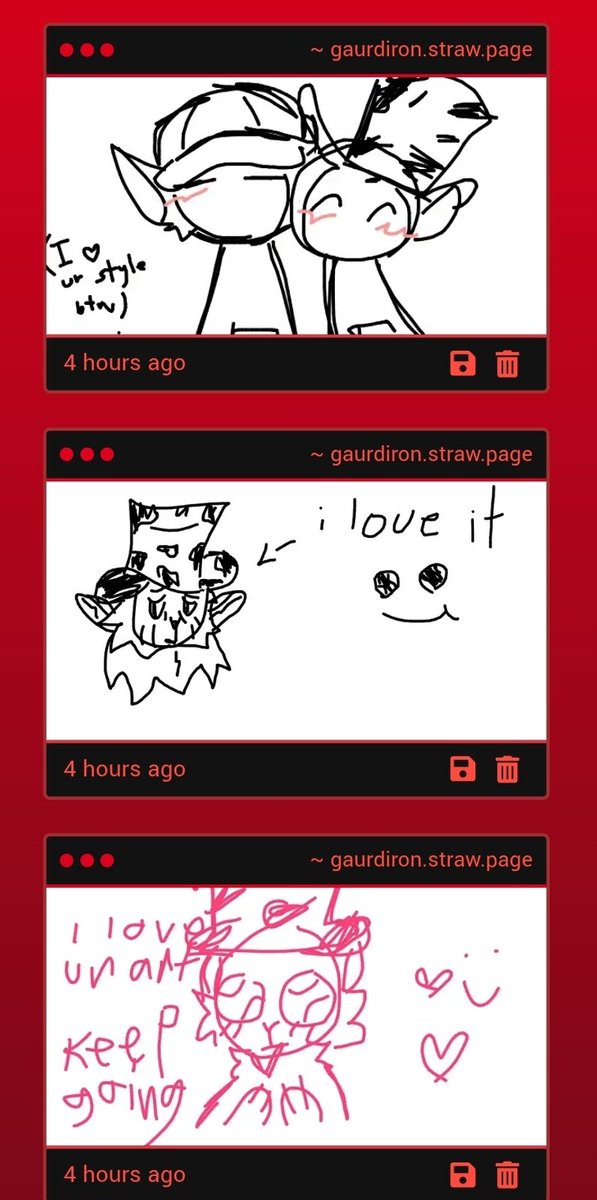 gaurdiron's tweet photo. These are so fucking cute 😭 thank you so much for the kind words and great drawings i love all of them. 🤬🤬‼️‼️‼️❤️ https://t.co/agIh3Mhjp1