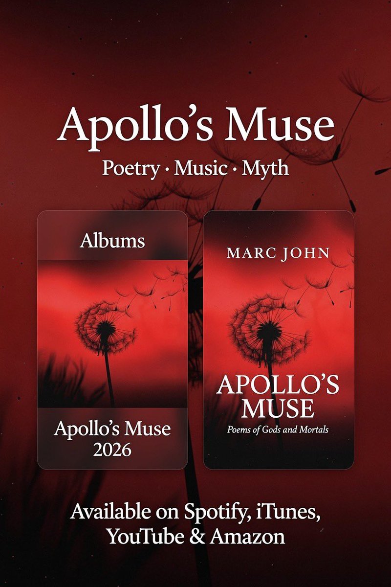 MarcJohnApollo's tweet photo. Joint Artistic Project - Apollo’s Muse⚡️🌷 Poetry Book📕 &amp; Album🎤 #myth #greekmythology #poetry #music https://t.co/EkEw2r5Rbu