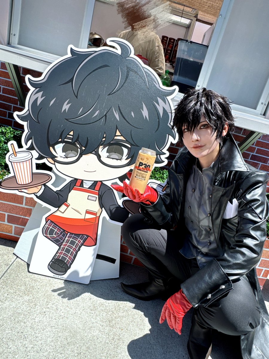 louistill3's tweet photo. At AX2026, there are collaboration drinks and ice cream inspired by the past Persona protagonists!

Joker’s drink is a milk coffee ☕️
There are also cute character panels, so be sure to look for them! 🃏

#AX2026 #P30th https://t.co/KD88mgYT0O