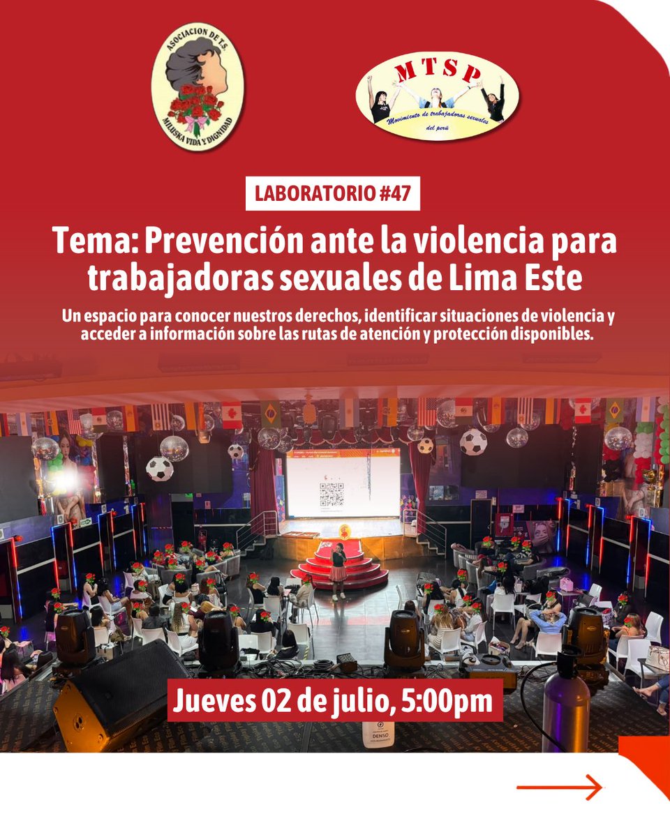 Org_MVYD's tweet photo. 📢 Ayer jueves, la 𝐀𝐬𝐨𝐜𝐢𝐚𝐜𝐢ó𝐧 𝐝𝐞 𝐓𝐫𝐚𝐛𝐚𝐣𝐚𝐝𝐨𝐫𝐚𝐬 𝐒𝐞𝐱𝐮𝐚𝐥𝐞𝐬 "𝐌𝐢𝐥𝐮𝐬𝐤𝐚 𝐕𝐢𝐝𝐚 𝐲 𝐃𝐢𝐠𝐧𝐢𝐝𝐚𝐝" y el 𝐌𝐨𝐯𝐢𝐦𝐢𝐞𝐧𝐭𝐨 𝐝𝐞 𝐓𝐫𝐚𝐛𝐚𝐣𝐚𝐝𝐨𝐫𝐚𝐬 𝐒𝐞𝐱𝐮𝐚𝐥𝐞𝐬 𝐝𝐞𝐥 𝐏𝐞𝐫ú nos trasladamos a Lima Este 📍 https://t.co/3GxGyVXDWP