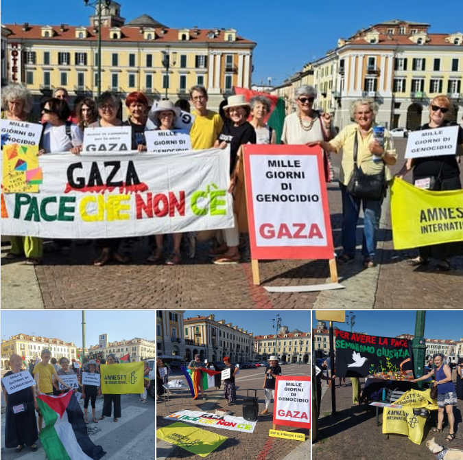 AmnestyCuneo's tweet photo. MILLE GIORNI DI GENOCIDIO A GAZA: FERMATEVI!
Presidio, oggi, venerdì 3 luglio in Piazza Galimberti, a #Cuneo

Attivati con noi: ant.pie06@amnesty.it
@amnestyitalia @AmnestyPiemonte https://t.co/2Z1Zz0tj6U