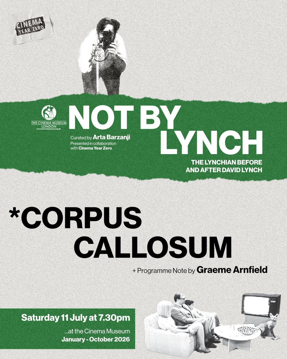 _rtab_'s tweet photo. NOT BY LYNCH continues: @CinemaMuseum @yearzerocinema 

Michael Snow's Corpus Callosum (2002) + Sshtoorrty (2005). 
A rare big-screen chance to see two extraordinary experiments in early digital cinema. 

https://t.co/IwXaR1hX8B

W/ new programme note by Graeme Arnfield. https://t.co/V3yN7nBmcw