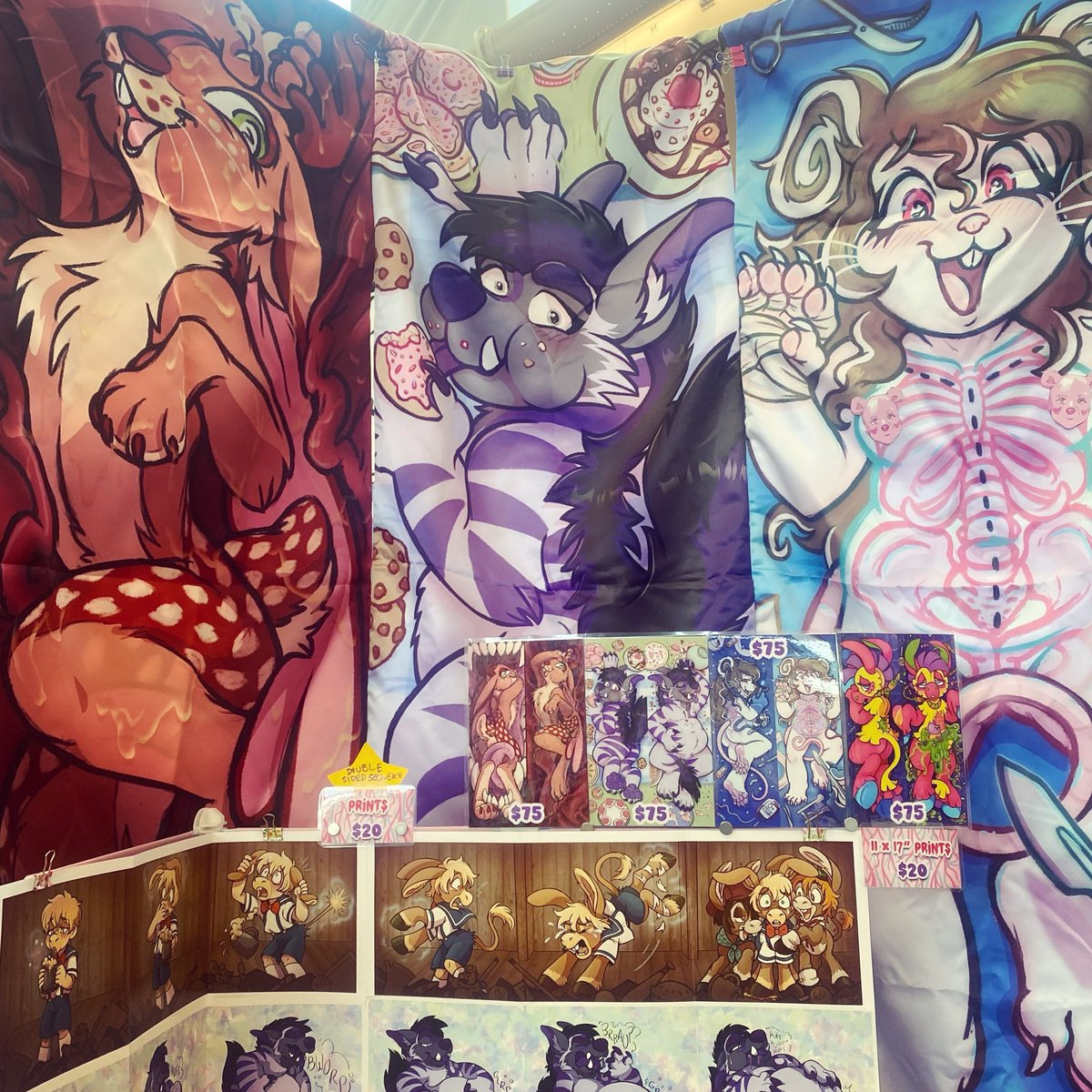 aisuart's tweet photo. AISU ART IS OPEN FOR BUSINESS ALL WEEKEND LONG AT #ANTHROCON! come by table K20 in the dealer's den and check out my new donkey TF sequence prints, nostalgia pals plush frames, kink dakis, and more!!! #AC https://t.co/7CpefFSZRJ