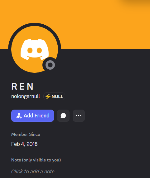 Pand3m0nium30's tweet photo. Its a shame, really that you chose to delete your twitter account and now your discord account has been abandoned.

Ren did this to herself but yeah, this is really sad to see this has happened. 

Welp, it was a good run @NoLongerNull. https://t.co/3wRBBgeaOa