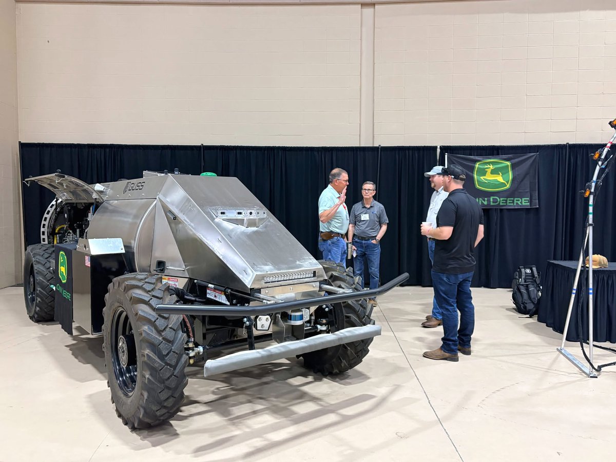 SmartApplyAg's tweet photo. 🌱🤝 Back in May, Smart Apply attended the Southeastern Specialty Crop Technology Conference & Show in Tifton, Georgia, where we connected with growers, university researchers, and industry partners to discuss the future of precision spraying.

💡 Set up in the John Deere booth, our team featured two GUSS units equipped with Smart Apply alongside our Ring-O-Fire Simulator. Throughout the event, Gary Vandenbark, Product Manager and Chief Engineer behind Smart Apply technology, demonstrated the system and presented during the conference, sharing how Smart Apply helps improve efficiency, reduce water and chemical use, and lower input costs for specialty crop growers.

📍 If you missed us in Georgia, you can still learn more about Smart Apply, connect with your nearest dealer, and schedule a field demonstration at https://t.co/ERqVx3atXu to see the system in action.

#Agriculture #PrecisionAg #HighValueCrops #SmartApply #PrecisionSpraying #AgriTech #JohnDeere