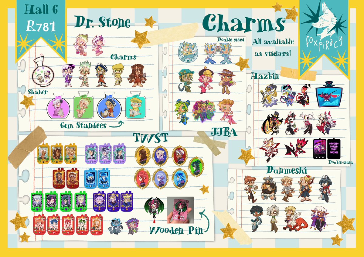 foxpiracy's tweet photo. HELLO! I know it's a little bit late but here's my catalog for Japan Expo Paris 

I will be at Hall 6, booth R781 with @_yumenari :D 

This is all I will be bringing! pls feel free to dm me if you have any doubts or are interested in anything ⭐️

#JapanExpoParis #JapanExpo2026 https://t.co/4MI29nbnN8