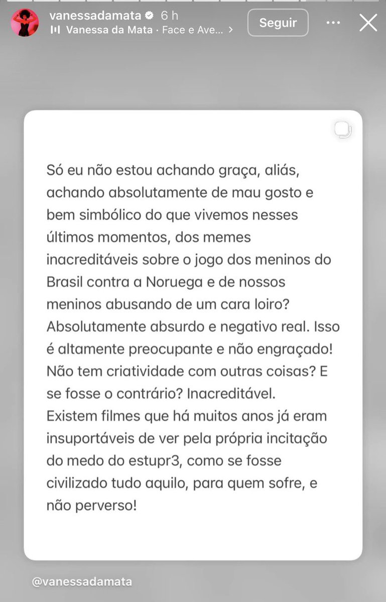 golsdobrasil1's tweet photo. A cantora Vanessa da Mata publicou um texto repudiando um meme que envolve os jogadores Erling Haaland e Vinícius Júnior.​​​​​​​​​​​​​​​​​​​​​​​​​​​​​​​​​​​​​​​​​​​​​​​​​​

📸 Reprodução https://t.co/i3Y1XL26rI
