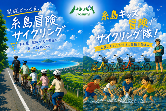 TwitFukuoka's tweet photo. 「家族でつくる、糸島冒険サイクリング」＆「糸島キッズ冒険サイクリング隊」夏休み限定で開催 → https://t.co/oJDuxRsMTB https://t.co/m05QBawYL1