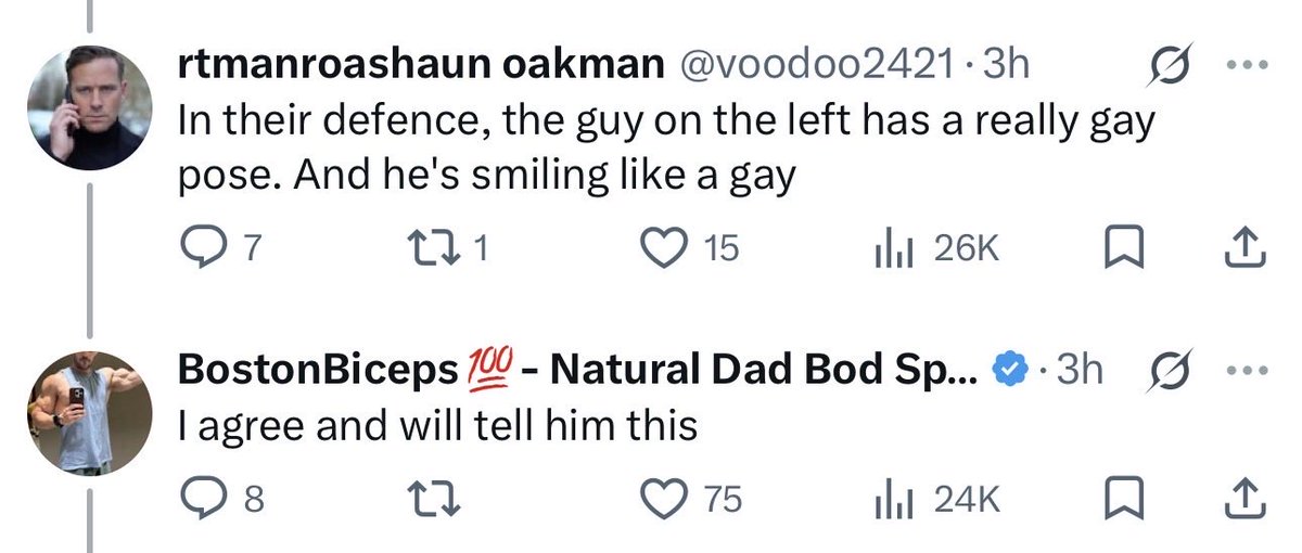 addyxrob's tweet photo. @Witch1Curse @BostonBiceps_ @voodoo2421 “i agree and will tell him” he looks gay… yep that tracks with your generous interpretation of what’s happening here https://t.co/UNzOo9B9Zv