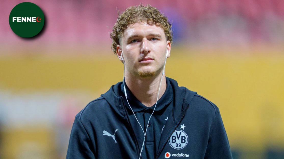 FennecFuture's tweet photo. Retenez bien son nom : Elias Benkara 🇩🇿

Ce monstre physique (1m93) de 19 ans gratte déjà des minutes avec les pros du Borussia Dortmund 🇩🇪
Un défenseur moderne, solide et technique. 

L'avenir de notre défense est entre de bonnes mains 🤩 https://t.co/MvJM5mEB5L