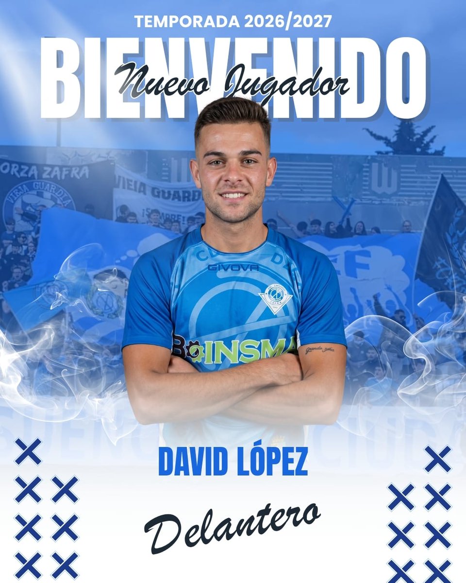 CDZafra's tweet photo. ✍️FICHAJE‼️

💣David López, atacante polivalente, con mucha calidad, despliegue físico y gol⚽️

👉🏻Posee una gran experiencia en 3, en equipos como Coria, Cacereño, Zamora o Moralo. Disputó 7 fases de ascenso a 2ªB y 2ªRFEF. Procede del Sanvicenteño

👌Un fichaje de máximo nivel https://t.co/Sf9bJrNdBD