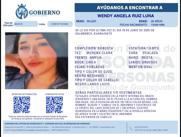 DesapGto's tweet photo. #TeBuscamos #LesBuscamos 
👤 Brisa Johana Flores Luna
👤 Wendy Ángela Ruiz Luna
👤 José Miguel Rodríguez Rodríguez

📍Desaparecieron en los mismos hechos el 18 de junio de 2026 en #Salamanca, Guanajuato

WhatsApp de @BusquedaGto : 473-139-6457 || @Claudiashein @LibiaDennise || @Busqueda_MX