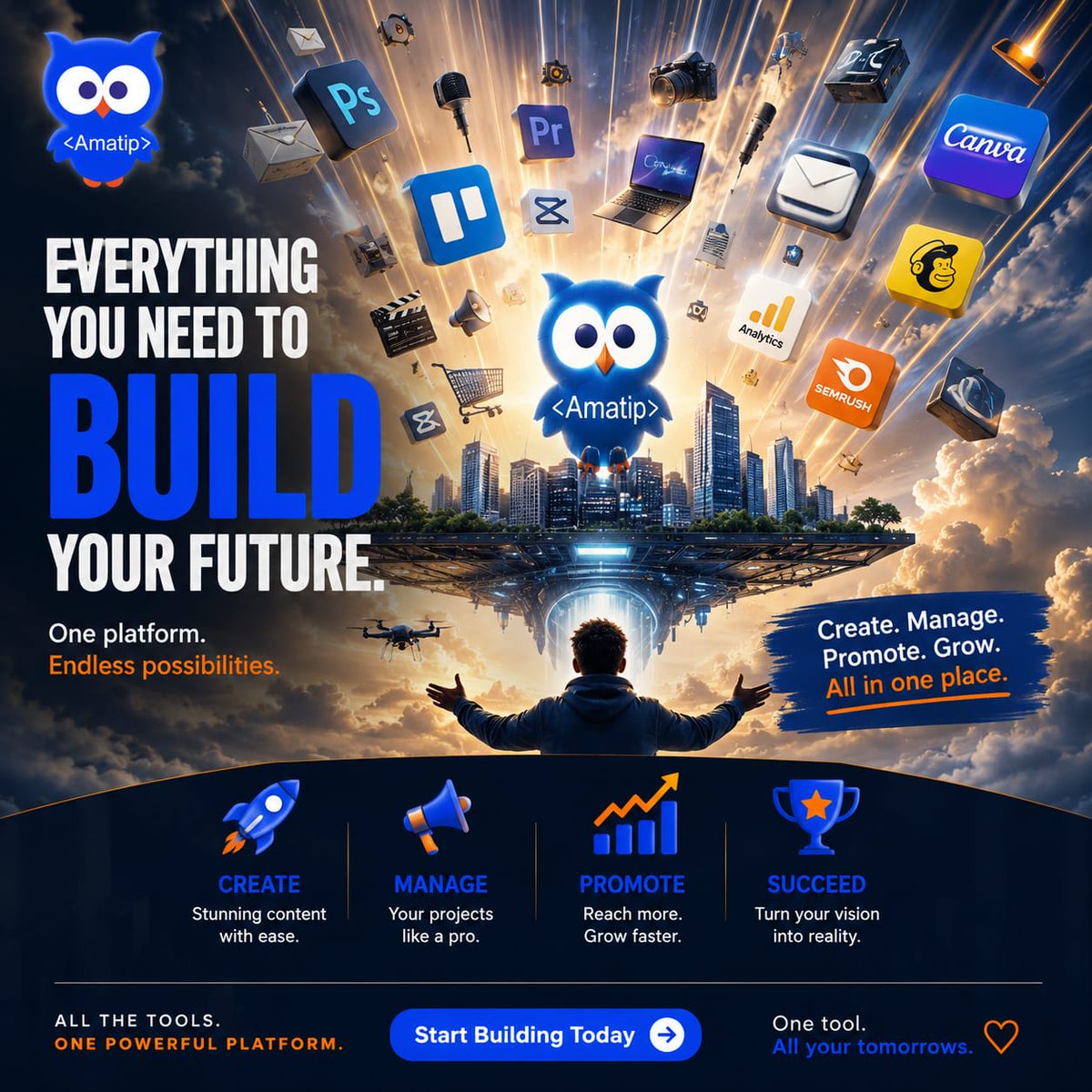 amatipIT's tweet photo. Everything you need to create, manage, promote, and grow, all in one place
Amatip gives creators, entrepreneurs, and businesses the tools to build smarter, move faster, and turn ideas into real results.
Your future starts with what you build today.
#Amatip #DigitalBox https://t.co/AIC1UqGb61