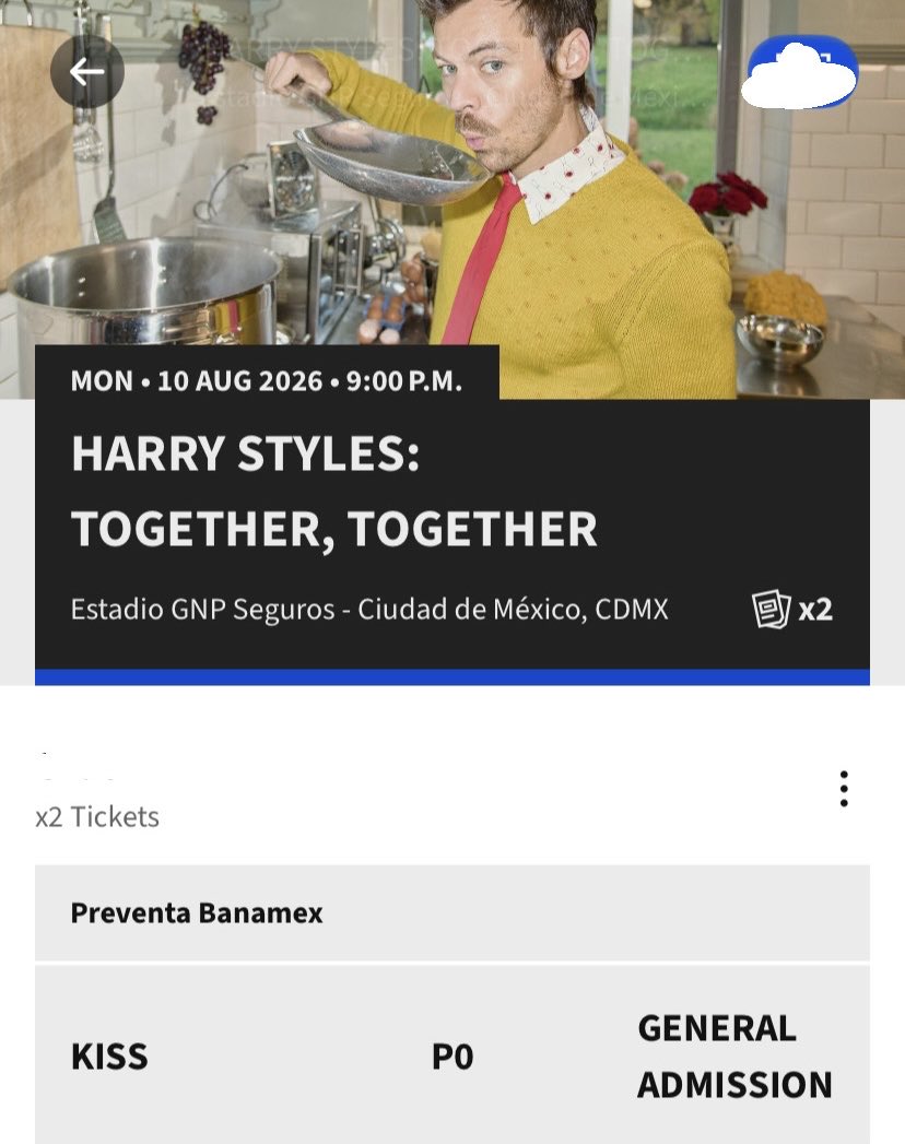 esnygis's tweet photo. holis 
estoy vendiendo un boleto para harry styles en kiss pit sin paquete vip para la fecha del 10 de agosto!!

por si a alguien le interesa o saben de alguien mas, me pueden mandar mensajito
100% seguro, entramos juntxs 
@mx_tickets me ayudas pls https://t.co/mXKZvv5Tmy