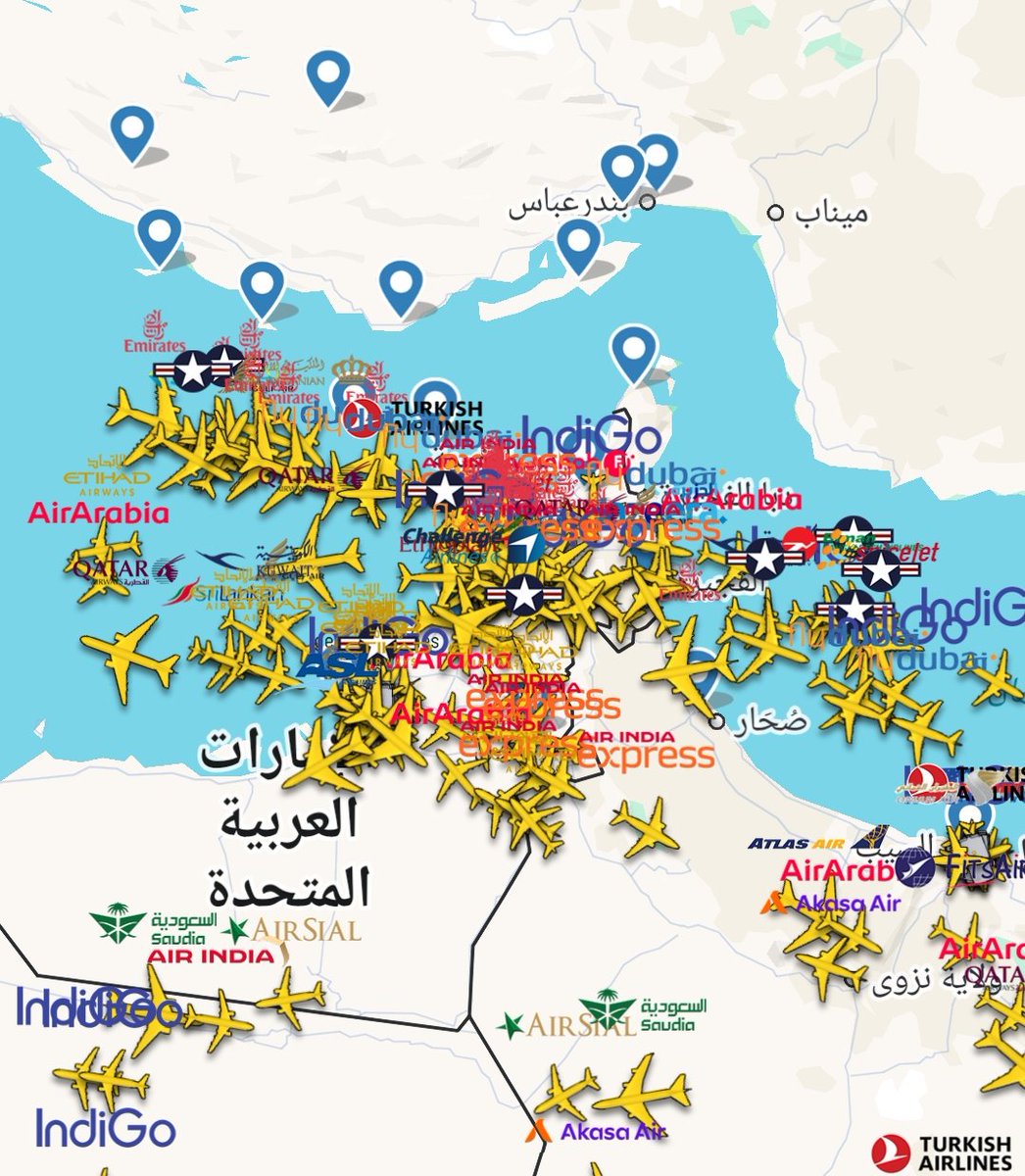 S_1948_F's tweet photo. طيران أمريكي كثيف فوق مضيق هرمز والخليج الآن 💥 https://t.co/Tpl9HYCPh0