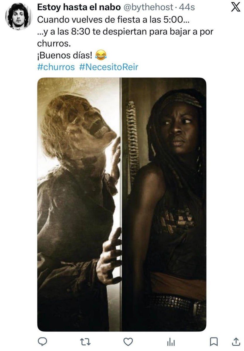 FrikingosGalaxy's tweet photo. The Walking Dead, temporada 12: "Te toca bajar a por los churros". 🧟😂
#TheWalkingDead #Series #HumorFriki https://t.co/EfEgyqofFe
