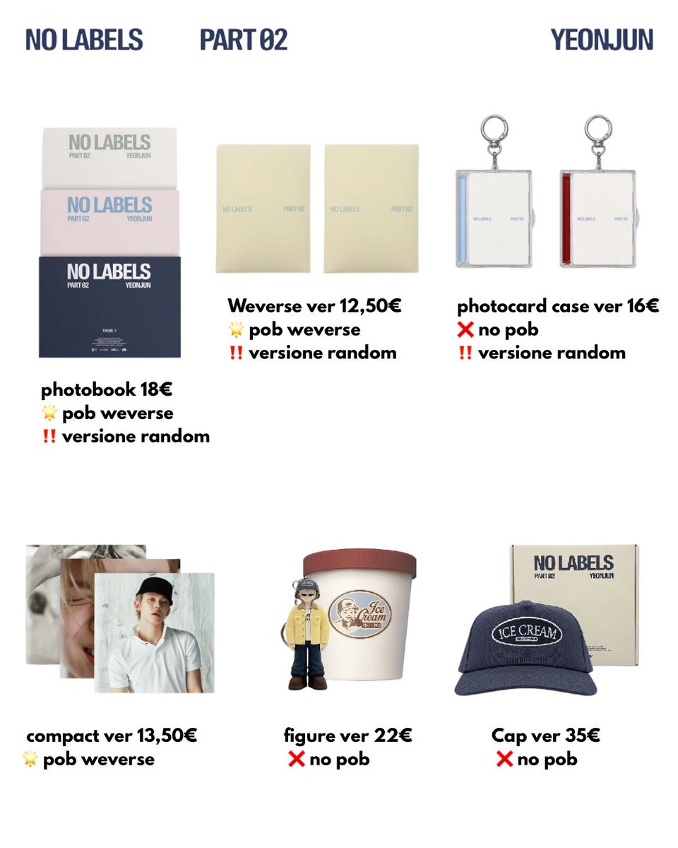 ITAgrouporders's tweet photo. 💖[ITAGO] YEONJUN “NO LABELS: PART 02”💖

💶 prezzi (kr-ita NON inclusa): in foto
🌟 POB weverse 
📦 consegna a mano a Roma e Biella possibile 
❓DM se avete domande

DEADLINE: 5 luglio 2026

FORM NEL PINNED. https://t.co/DZUUCG92Ws