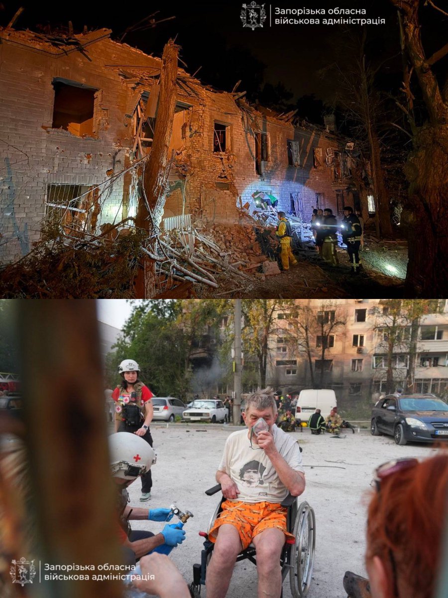 Gerashchenko_en's tweet photo. Russia has just struck Zaporizhzhia once again today.
People are trapped under the rubble.

The death toll from today's earlier Russian attack has risen to two, with 21 people injured, including two children - a 12-year-old boy and a 16-year-old girl. https://t.co/sHQjrxsTZX