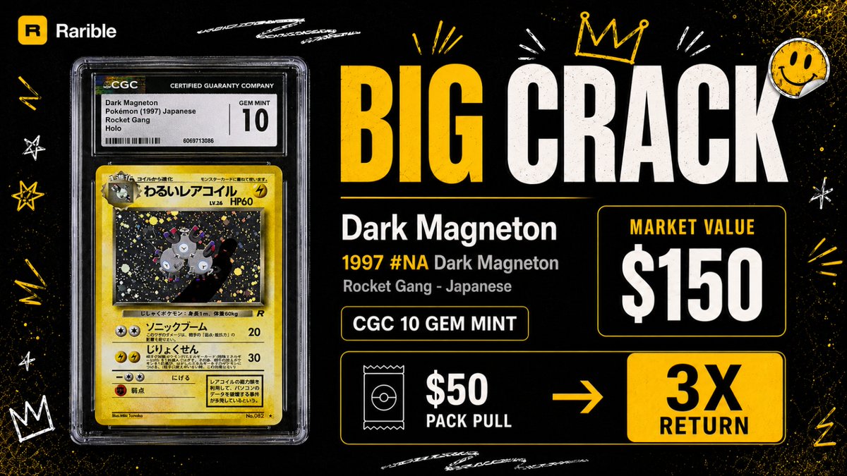 BIG CRACK. Someone just pulled a 1997 #NA Dark Magneton CGC 10