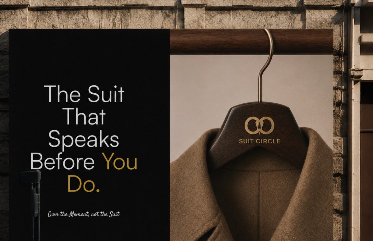 BigAntus's tweet photo. @Designers_Tribe This branding is communicating exclusivity, prestige, and timeless luxury. It doesn't try to convince everyone it speaks directly to people who value status, elegance, and premium experiences. My entry for Suit Circle, Social media designs will come in tomorrow unfailingly. https://t.co/bAMpSuwCKF