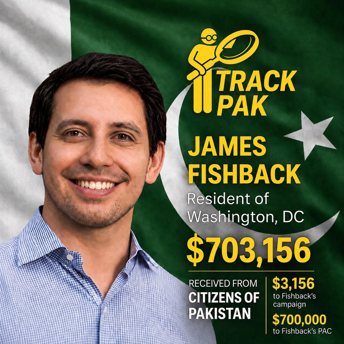 MaxNordau's tweet photo. BREAKING: According to the latest records, Fishback (I-DC) has now received $703,156 from citizens of Pakistan.

In total (campaign + PAC), Fishback has raised $1,364,748.16.

That means that citizens of Pakistan comprise MORE THAN HALF of Fishback's campaign donations.

Wow. https://t.co/P1lcytOp8K