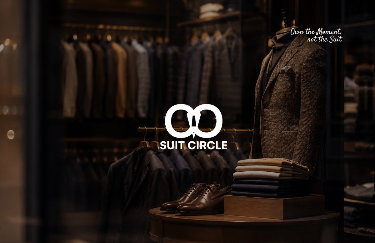 BigAntus's tweet photo. @Designers_Tribe This branding is communicating exclusivity, prestige, and timeless luxury. It doesn't try to convince everyone it speaks directly to people who value status, elegance, and premium experiences. My entry for Suit Circle, Social media designs will come in tomorrow unfailingly. https://t.co/bAMpSuwCKF
