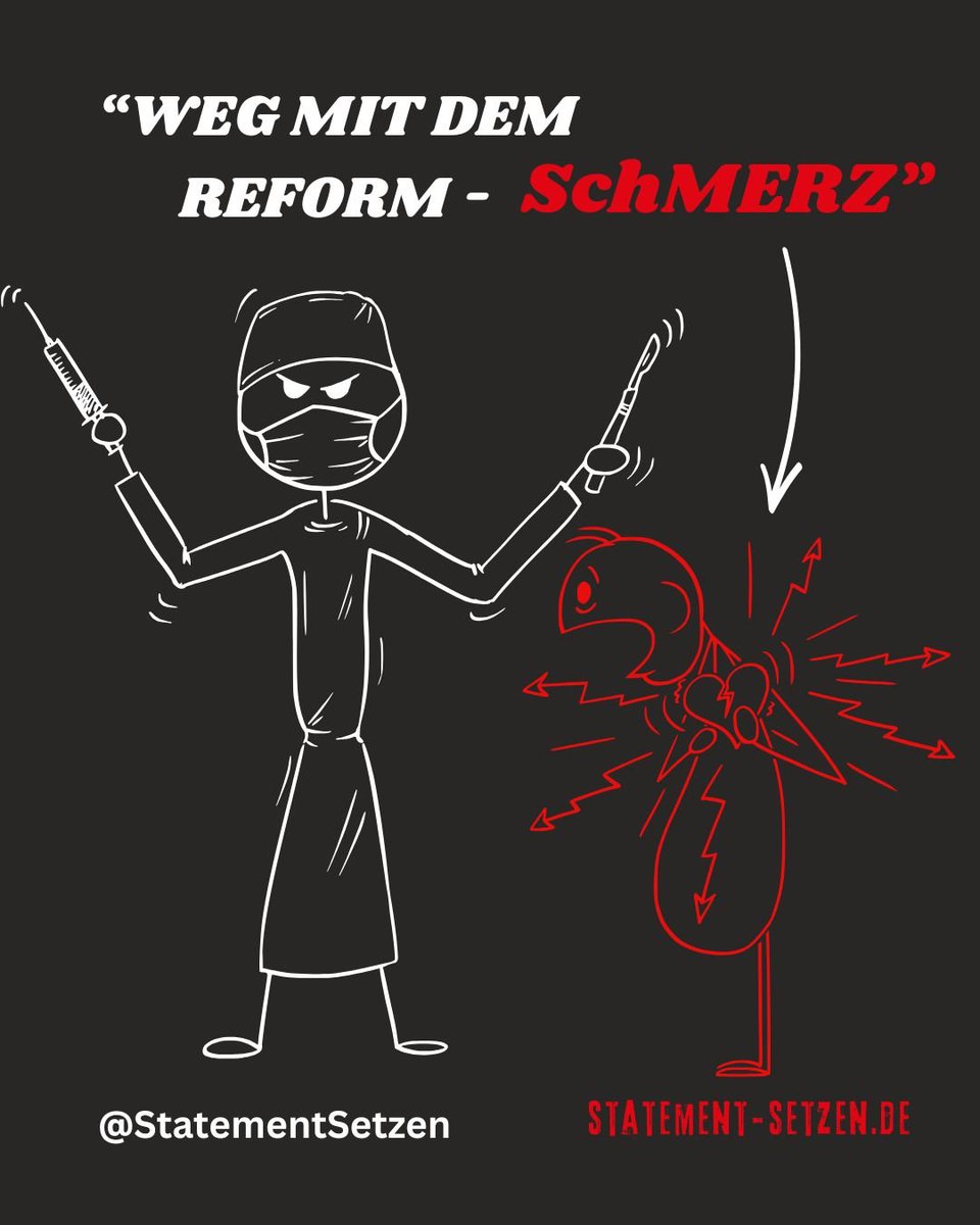 StatementSetzen's tweet photo. Könnt ihr uns ein paar Symptome bei #ReformSchMerz  -Syndrom ( Sch #Merz) nennen und welche Spätfolgen es hat, wenn er unbehandelt bleibt?  Vielen Dank im Voraus für eure Hilfe? Euer #StatementSetzen👊 -Team

 #Krankschreibung #Reformen
#SchMerzMigräne
#SchMerzdarm
#HerzSchMerz https://t.co/6g96bxSqad