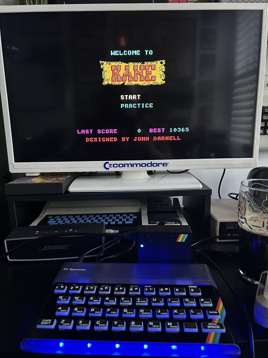 VirtualJames's tweet photo. Dad and lad night tonight so we’re playing some ZX Spectrum. New Zealand Story. Ghostbusters. Gauntlet. What else? #ZXreposts https://t.co/sMJhSSIJry