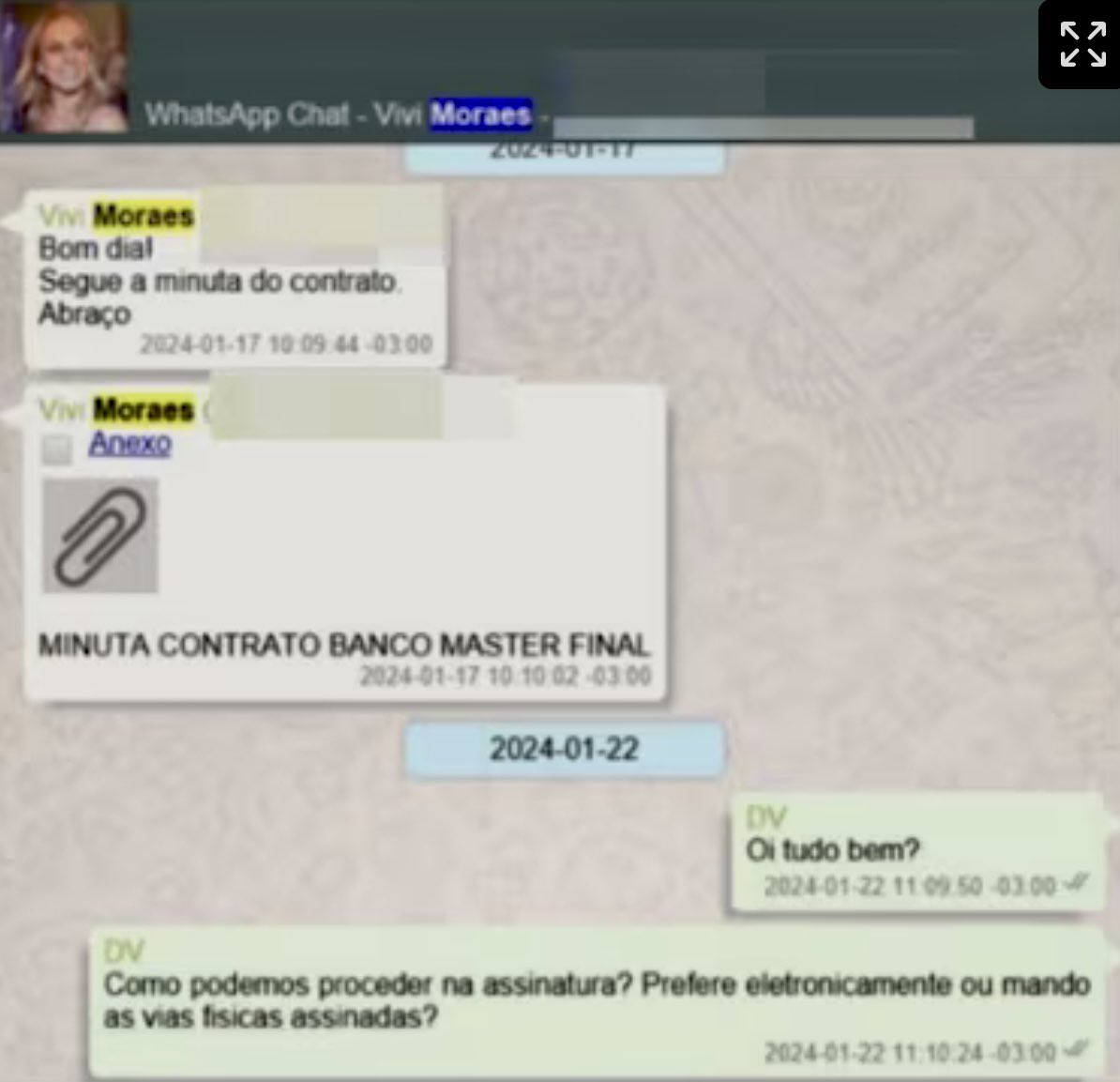 rafaeldores1's tweet photo. @STF_oficial E o BANCO MASTER? E o contrato de 129 milhões da esposa do Xandão com o Vorcaro? Tem print da conversa! Que tipo de relação existia entre eles?? FORA MORAES!! https://t.co/8zeHv3r5fr