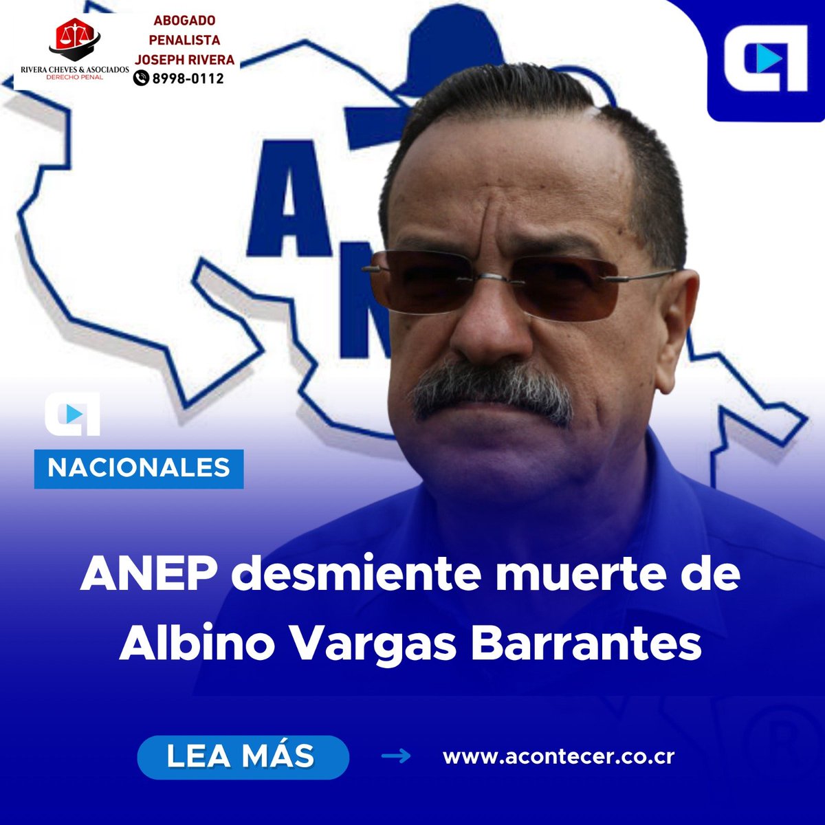 acontecer_co_cr's tweet photo. ANEP niega muerte de Albino Vargas y desmiente información que circula en redes sociales
Más información en el link de los comentarios.
#Política #CostaRica #Noticias #ANEP #AlbinoVargas #Sindicatos https://t.co/3EUhLwsuDs