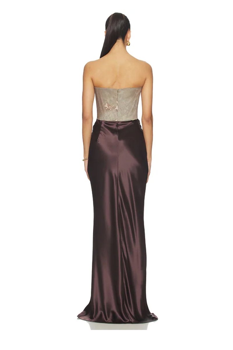 VintageJewels13's tweet photo. Omg Champaign and brown. How stunning is this dress? https://t.co/60I20N2f4l