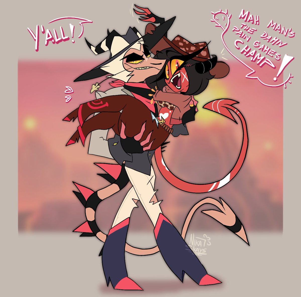 nikaskays's tweet photo. They're BACK⚘️🐎✨️
[Had to fix it up so i'm reposting srry😭]

#helluvaboss #HelluvabossOC #HelluvabossStriker #Striker https://t.co/cVTKUsyvky