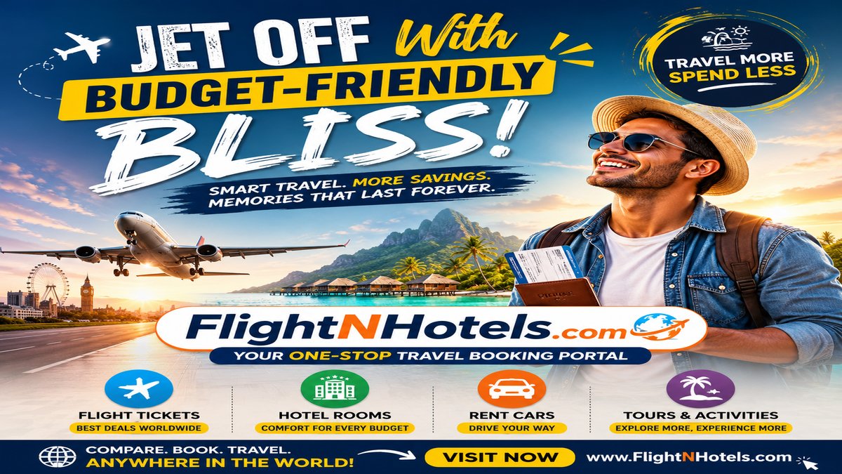 flight_Nhotels's tweet photo. ✈️ Jet Off with Budget-Friendly Bliss! 🌍

Compare &amp; book flights, hotels, rental cars, tours and more—all in one place. Save more, travel smarter, and explore the world with ease.

🌐 Visit: https://t.co/e4fG8ibfqf

#FlightNHotels #BudgetTravel #TravelDeals #TravelSmart #USA https://t.co/U4HY8xaDVu