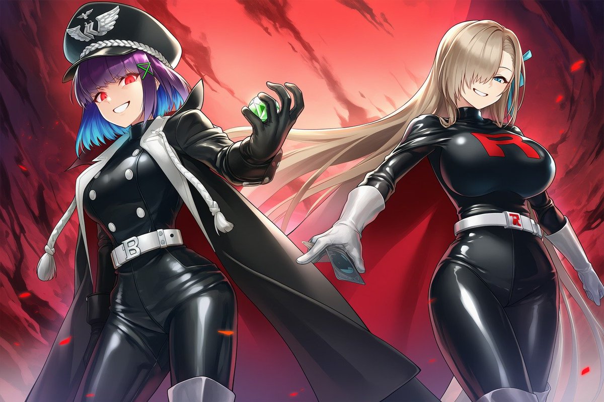 EvilAsuna's tweet photo. Hey, cuties!~
Been rather eventful lately~
So glad to have @EvilLiko returning❤️

And she has made this day even better
Rewarding my dedication
As of today, I am Team Rocket's Second-in-Command~
Together with Liko, I will make sure we prosper forevermore~
Glory to Team Rocket! https://t.co/8h6uqfKO9c