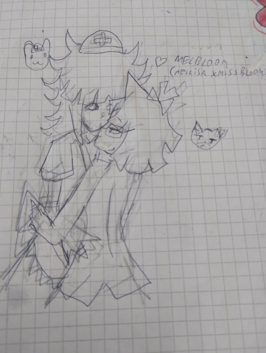 ghostkaii_'s tweet photo. I draw lesbians in class👅
(I like drawing more on paper if I'm honest) 
#melbloom #mellisaxmissbloomie #fundamentalpapereducation
#fpe #yumeship #missbloomie #ocxcanon #selfship https://t.co/yxxyDshuIc