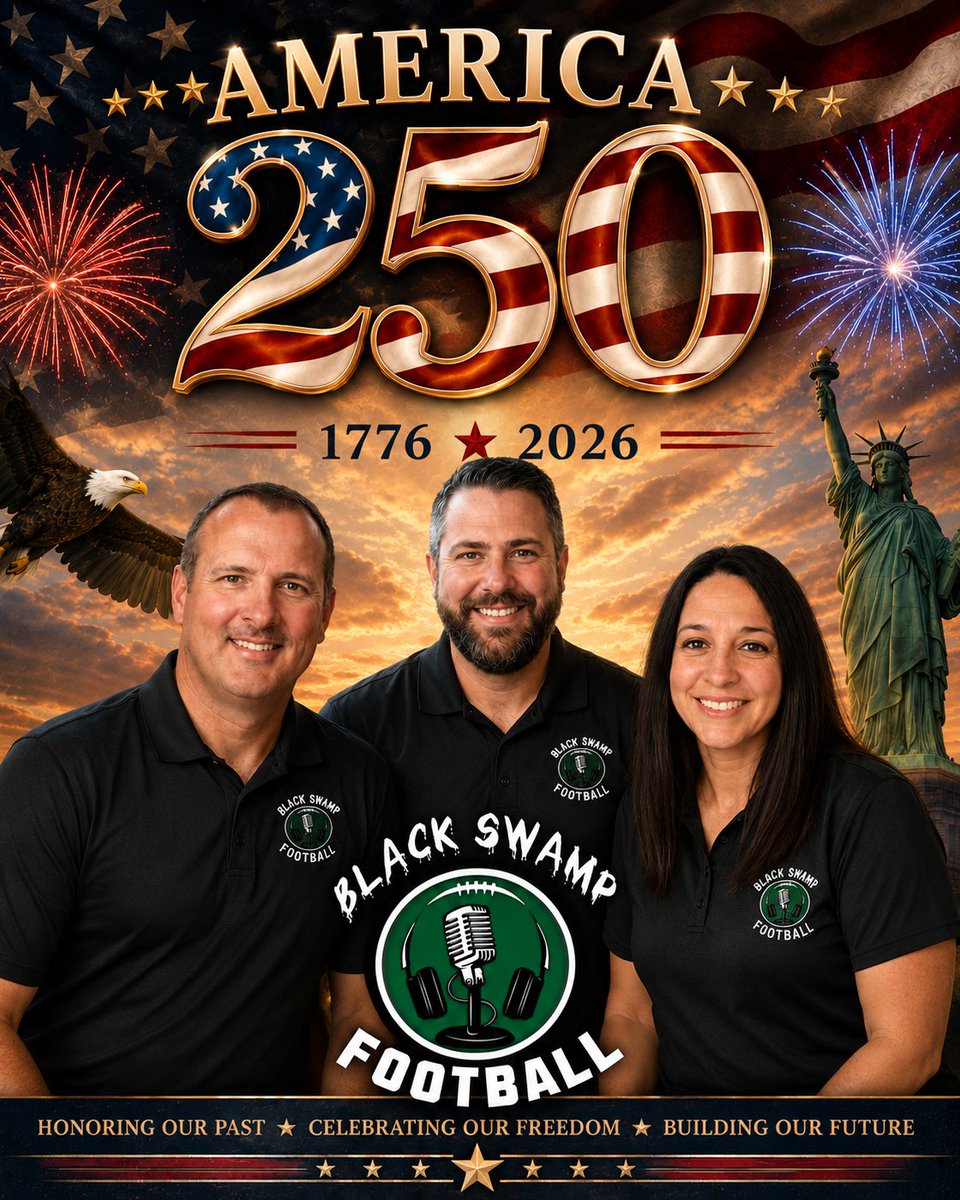 blackswampfb's tweet photo. All of us at Black Swamp Football hope our loyal supporters, followers, and friends have a great weekend celebrating 250 years of independence for the greatest country in the world! Stay safe, we appreciate you all! https://t.co/TZo4SyrEXA