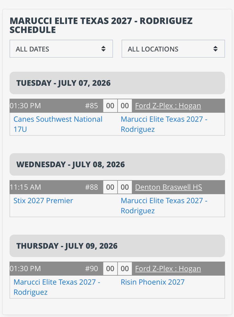 BradenDurrett's tweet photo. Mattingly schedule for next week https://t.co/Xkyom1YNQu