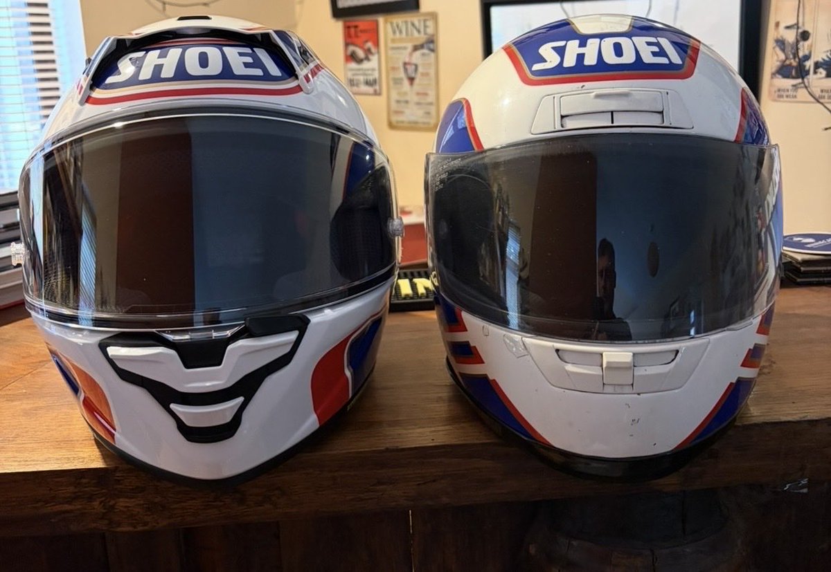 d6martin's tweet photo. New Shoei 35 years after I bought the original… @TheWayneGardner still a legend. 🇦🇺🦘🏍️ https://t.co/Aawfeqm0tT