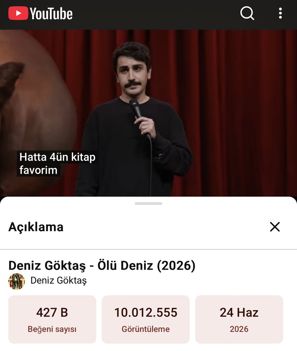 cemal_dindar's tweet photo. DenizGöktaş’ın ‘Ölü Deniz’ gösterisinin izlenme sayısı 10 milyonu geçmiş. https://t.co/cB238RcQUp