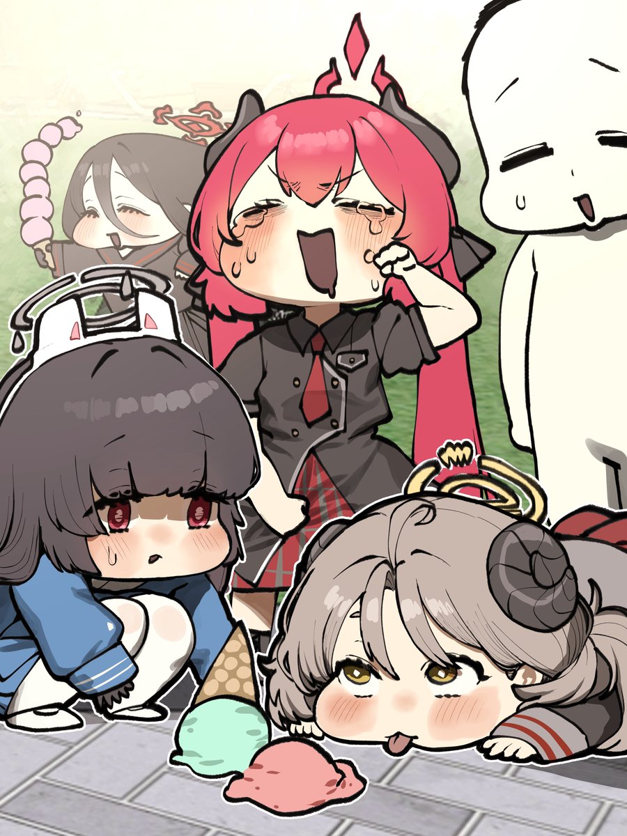 DailyIzumiBA's tweet photo. Izumi and Miyu vie for the ice cream Junko dropped. https://t.co/W1LOSG7erI