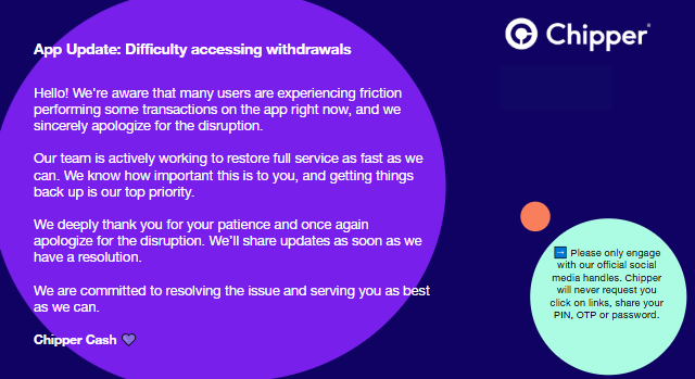 chippercashapp's tweet photo. 🚨Important Update. https://t.co/F9zgs8UtSq