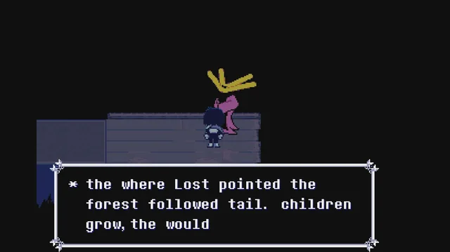 SnatchyMarx's tweet photo. @jmoriboy the dark worlds seem to do this with anything regarding That Day, possibly intentionally considering its kris and the knight making them
Like this guy has 2 other lines of dialogue that aren't mixed up. this isnt just how they talk https://t.co/08NpZr4kFC